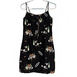 Coconut Pier Black Martinis 🍸 Punup Girls Graphic Dress- Size XL